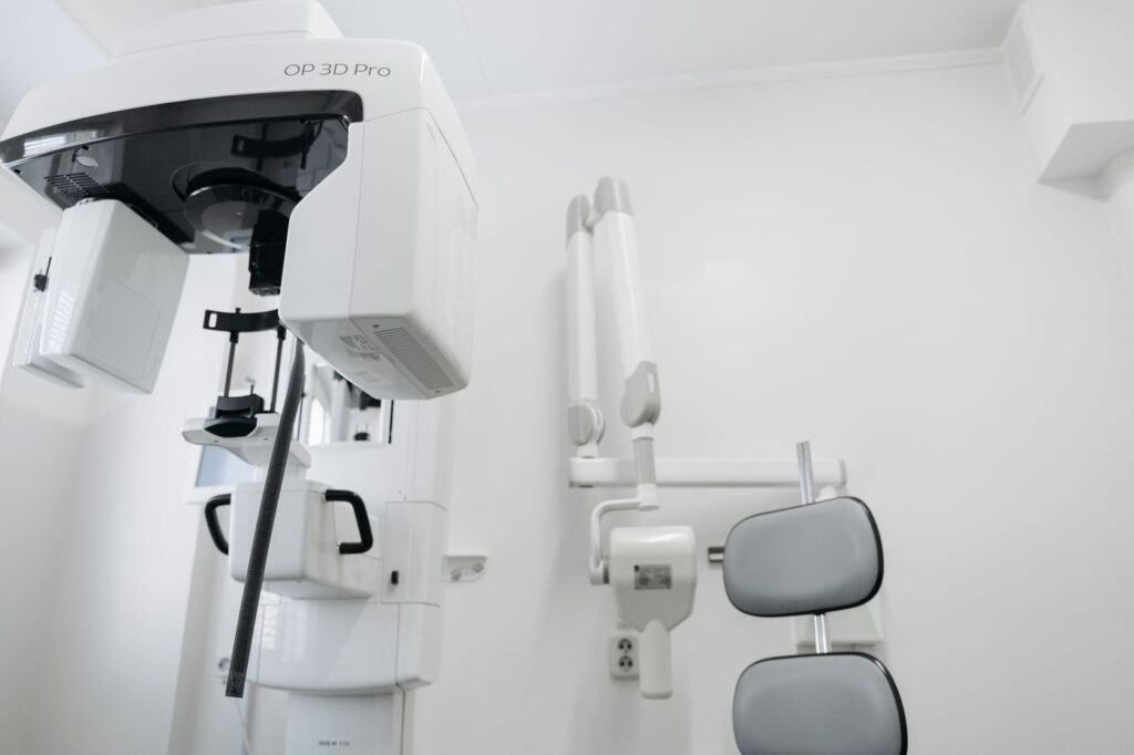 A limited field scan covers a few teeth at a far smaller dose