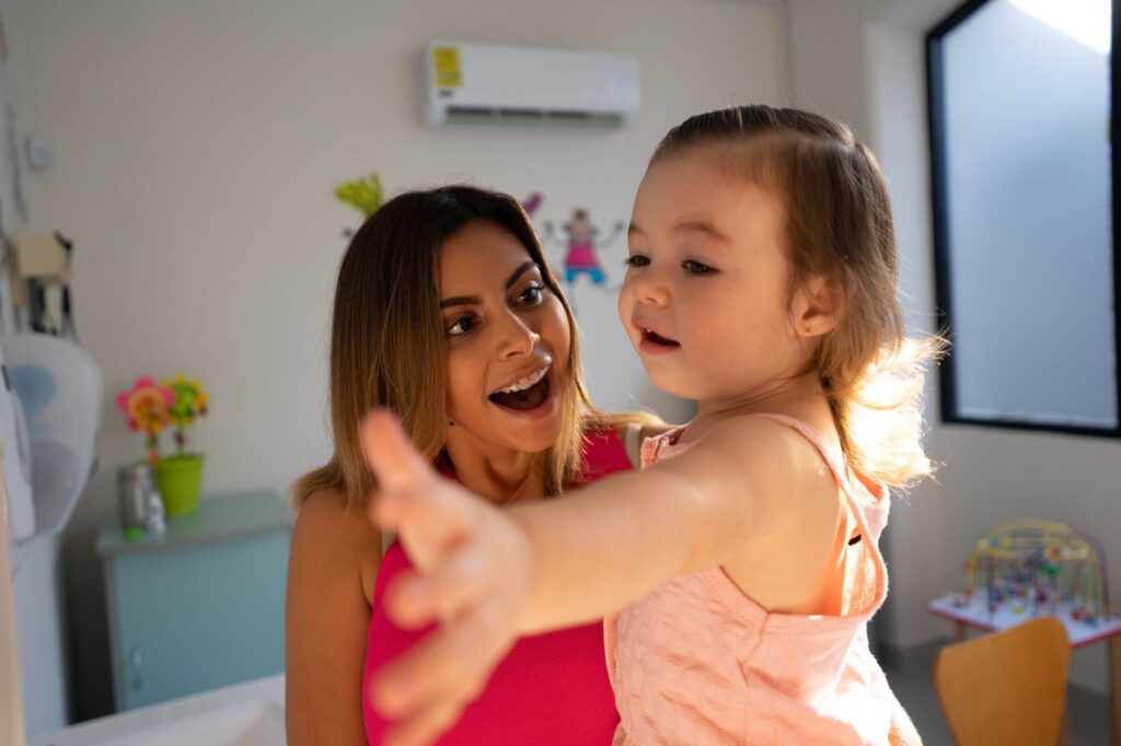 A parent or guardian stays with any patient under 18